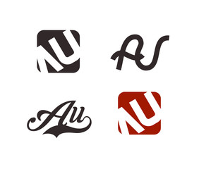 AU, Initial Company Logo set in vector.
