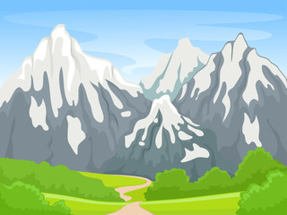 Fototapeta premium Snowy Mountain Scene