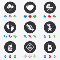 Pregnancy, maternity and baby care icons.