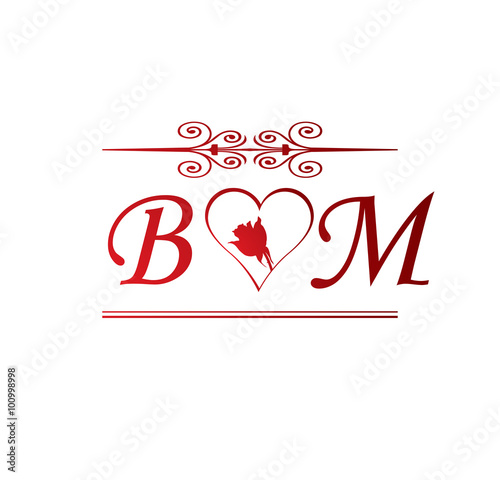 bm love initial with