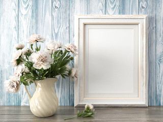 Empty modern style frame, 3D render