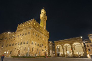 Fototapeta na wymiar Palazzo Vecchio and town hall building in Florence, Tuscany, Europe