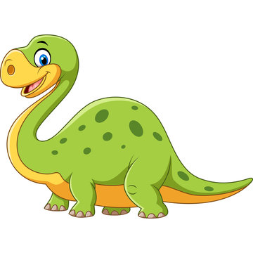 Cute dinosaur mascot isolated on white background 