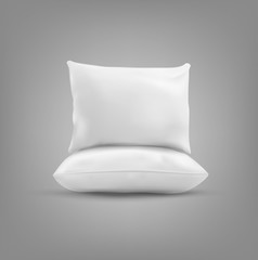 Two vector pillow isolated on a gray background