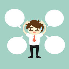 Business concept, Businessman with speech bubble. Vector illustration.