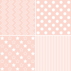  set of 4  background patterns in light pink.