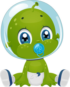 Alien Baby Boy Diaper Pacifier