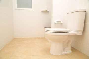 Fototapeta na wymiar White and clean toilet bowl