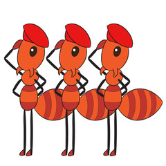 Fototapeta premium vector cartoon character ant army