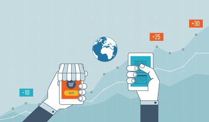 Concepts for business development, teamwork, financial report and strategy. 