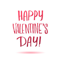 Happy Valentines Day Careless calligraphic inscription in red le