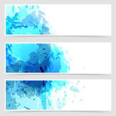 Bright blue paint abstract web header collection
