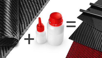 Carbon Fiber Cloth Fabric, epoxy resin and hardener.