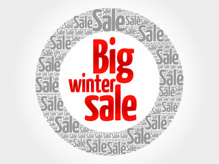Big winter sale words cloud, business concept background