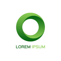 Abstract business logo, green circle icon