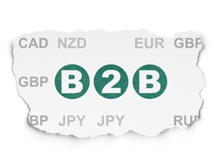 Obraz premium Finance concept: B2b on Torn Paper background