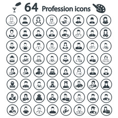 profession icon set