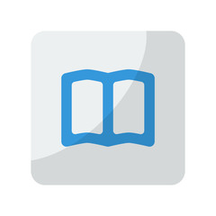 Blue Book icon on grey rounded square button on white