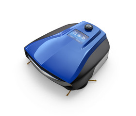 Wireless robotic vacuum cleaner isolated on white background. Original design.