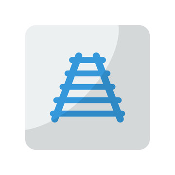Blue Railroad icon on grey rounded square button on white