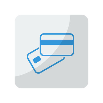 Blue Credit Card Payment icon on grey rounded square button on w