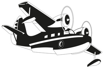 Retro seaplane illustration