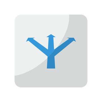 Blue Strategy icon on grey rounded square button on white