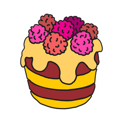 Tasty cake with berries