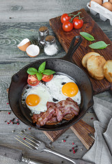 Breakfast in a rustic style