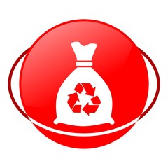Red icon, bag for trash vector ilustration