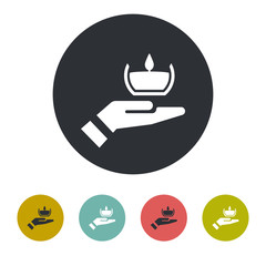 Hand and candle icon