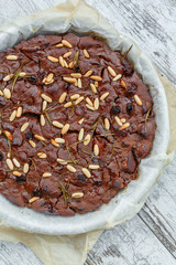 Castagnaccio (chestnut cake, Tuscany, Italy)