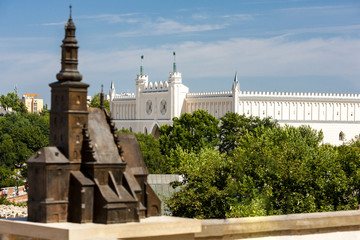 castle in Lublin and model of te church, Lublin Voivodeship, Pol