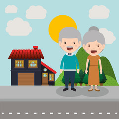 Obraz na płótnie Canvas happy grandparents design 