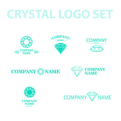 Set of crystal and diamond company logo templates