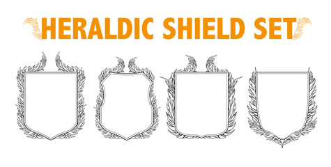 Heraldry shields template collection.