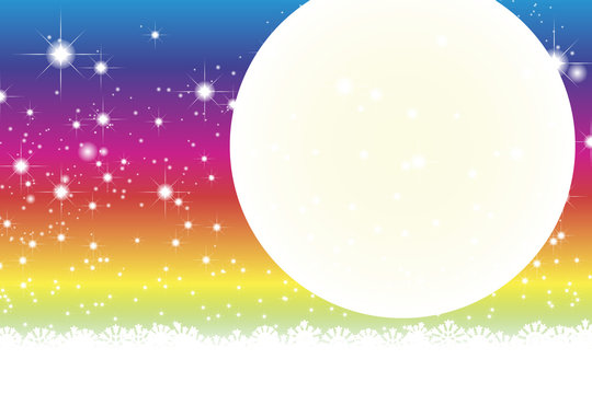 #Background #wallpaper #Vector #Illustration #design #free #free_size #charge_free #colorful #color rainbow,show business,entertainment,party,image 背景素材壁紙,満月,スターダスト,星屑,銀河系,星空,天の川,月見,夜空,キラキラ,宇宙,月夜,月光