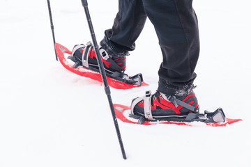 Fototapeta na wymiar snowshoes in the snow.