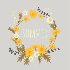Obraz premium Dandelions. vector background