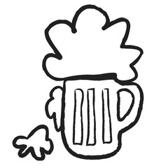 doodle glass of beer,  illustration icon