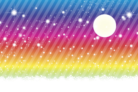 #Background #wallpaper #Vector #Illustration #design #free #free_size #charge_free #colorful #color rainbow,show business,entertainment,party,image 背景素材壁紙,スターダスト,星屑,銀河系,満月,星空,天の川,夜景,キラキラ,縞模様,ストライプ,