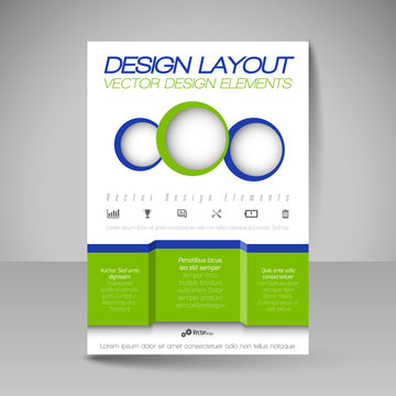 Editable vector template of flyer for business brochure, present