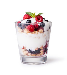 yogurt with muesli and berries
