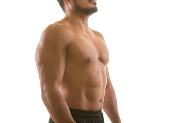 Man with muscular upper body
