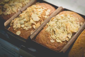 muffin and almond sliced