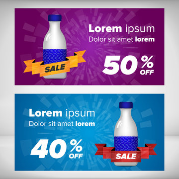 Sale banner with bottle