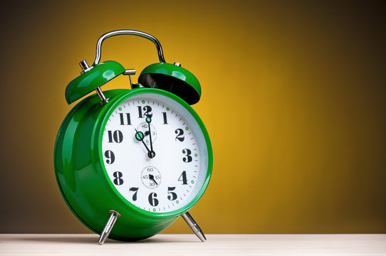 Big green alarm clock