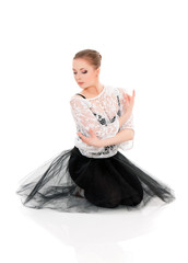Naklejka premium Young beautiful ballet dancer