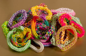 Handmade colorful  rubber rainbow loom bands