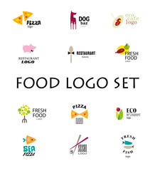 Fototapeta na wymiar Food logo set